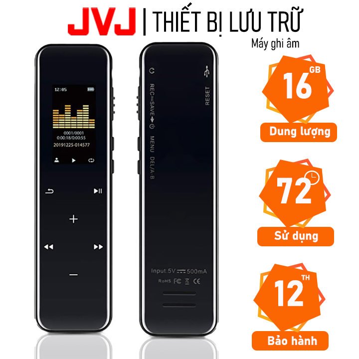 Máy ghi âm chuyên nghiệp JVJ J115 16Gb chất lượng cao chính hãng – Thời gian ghi lên tới 72h nhỏ gọn tiện lợi hỗ trợ lọc âm cực tốt Bh 12T Máy thu âm Trình phát giọng nóiÂm thanh Dictaphone Âm thanh Ẩn ổ Micro Flash kỹ thuật số chuyên nghiệp