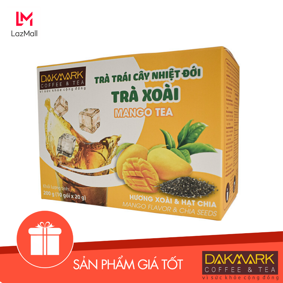 Trà Xoài DakMark (10 gói x 20g), hậu vị trái cây tươi ,không béo, nguyên liệu sấy lạnh