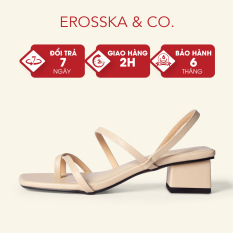 Giày sandal cao gót nữ Erosska kiểu dáng xỏ ngón dây mảnh thời trang cao 5cm màu nude – EB024