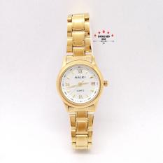 Đồng hồ nữ HALEI dây kim loại thời thượng ( HL489 dây vàng mặt trắng ) – TẶNG 1 vòng tỳ hưu phong thuỷ