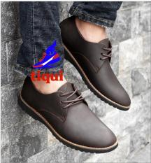 TIQUI – Giày tây nam công sở buộc dây Giày bốt cổ ngắn Giày đốc nam sang trọng da bò cao cấp hàng hiệu giá rẻ Mẫu mới nhất 2019 GB-08 màu nâu