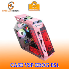 Thùng Máy Tính Case VSP E-ROG ES1 (MÀU HỒNG) Gaming Kính cường Lực (chưa kèm Fan)