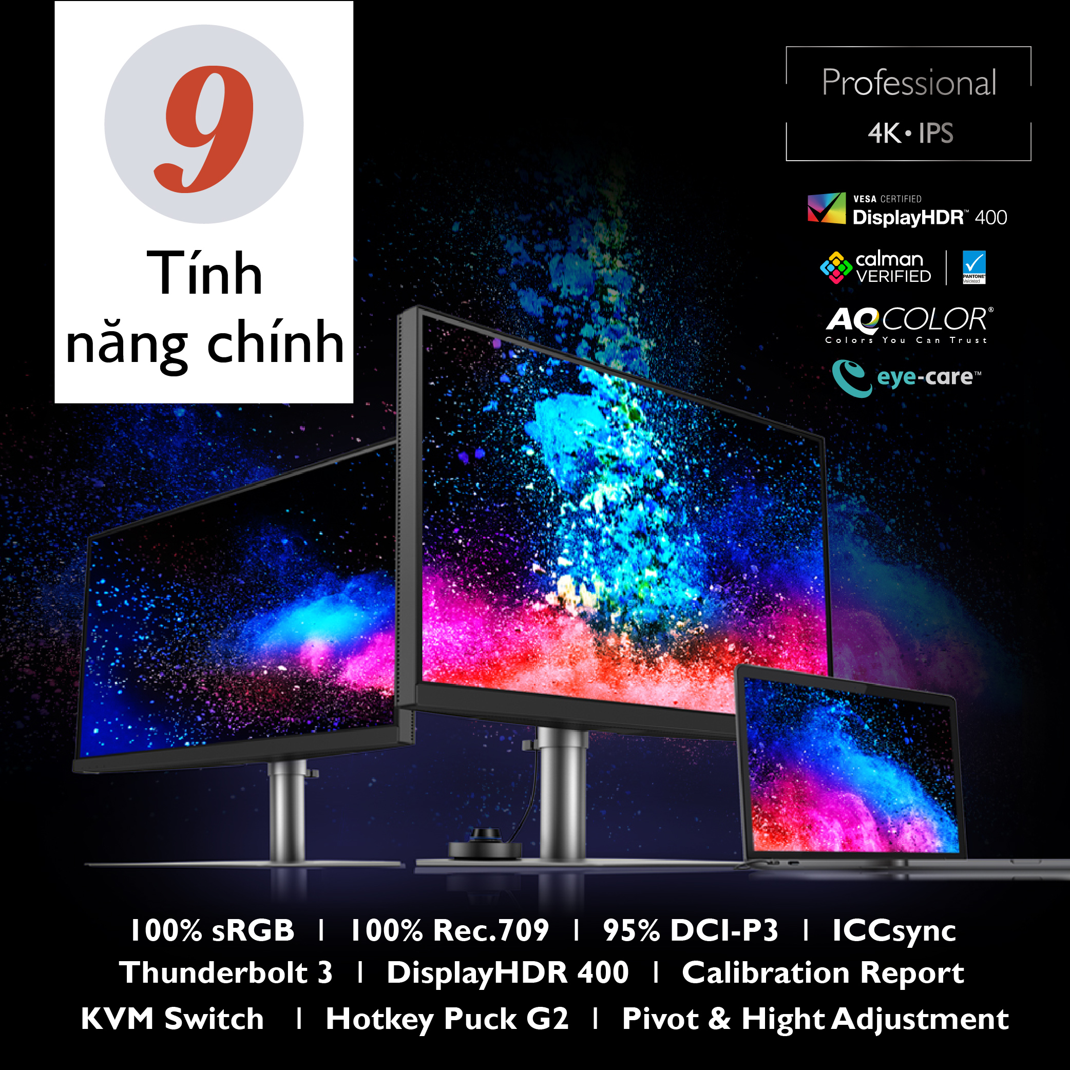 [MỚI] Màn hình máy tính BenQ PD2725U 27 inch 4K UHD 100% sRGB 95% P3 Thunderbolt 3 chuyên đồ họa...