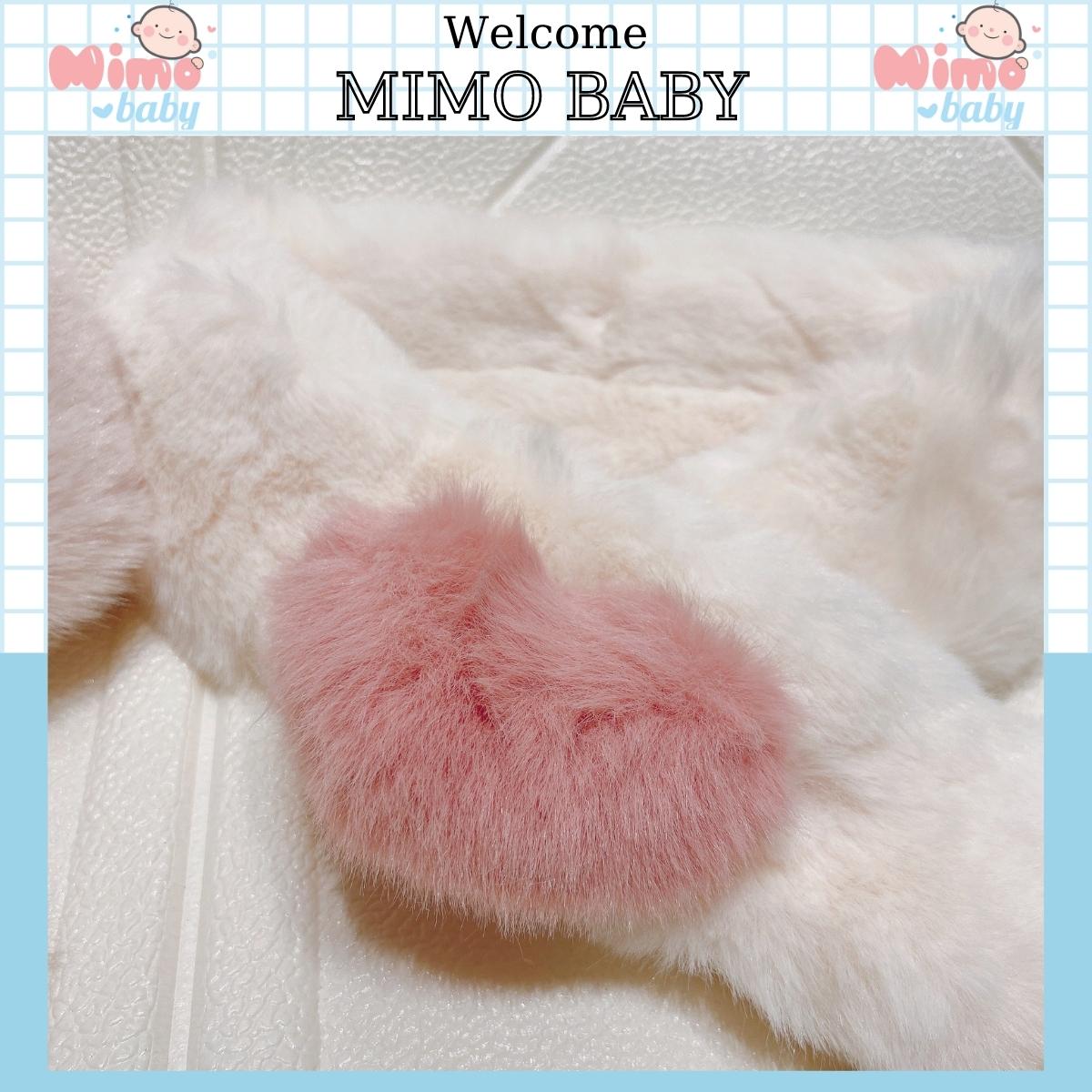 Khăn len trẻ em MIMOBABY cao cấp Khăn lông thỏ mềm mại hình trái tim xinh xắn cho bé KL152
