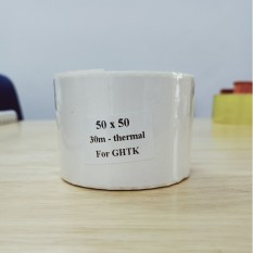 Tem nhiệt 50x50mm, cuộn 30m in tem GHTK