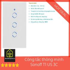 Công Tắc Wifi Sonoff Touch T1 US 3C (Chữ Nhật 3 nút)