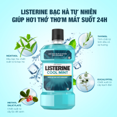 Bộ 2 chai nước súc miệng diệt khuẩn giữ hơi thở thơm mát Listerine Cool Mint 750ml/chai – 100945524