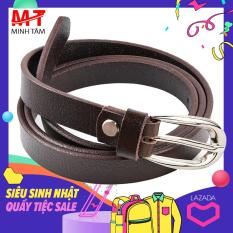 Thắt Lưng/ Dây Nịt Nữ Da Bò 100%, Thiết Kế Theo Nhiều Phong Cách, Khóa Kim Lỗ, Bản 2cm Minh Tâm MT634-02B (Đen Or Nâu)
