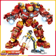 Lắp ráp xếp hình Lego siêu anh hùng Iron man 2018 : Bộ giáp người sắt Hulbuster chống lại THanos endgame 568+ mảnh (ảnh thật)