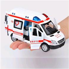 Xe cứu thương RMZ tỉ lệ 1:36 có nhạc và đèn mở được tất cả các cửa xe ô tô bằng sắt chạy cót đồ chơi trẻ em