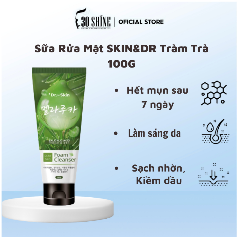 Sữa Rửa Mặt Giảm Mụn 30Shine Dành Cho Nam 100g – Sữa Rửa Mặt Tràm Trà Skin&Dr Dành Cho Da Dầu, Da Hỗn Hợp, Da mụn
