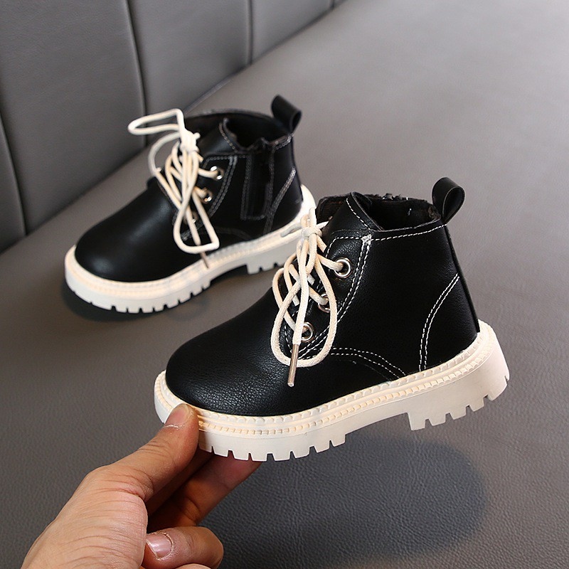 ❀ Giày bốt làm từ da phong cách Hàn Quốc dành cho bé
