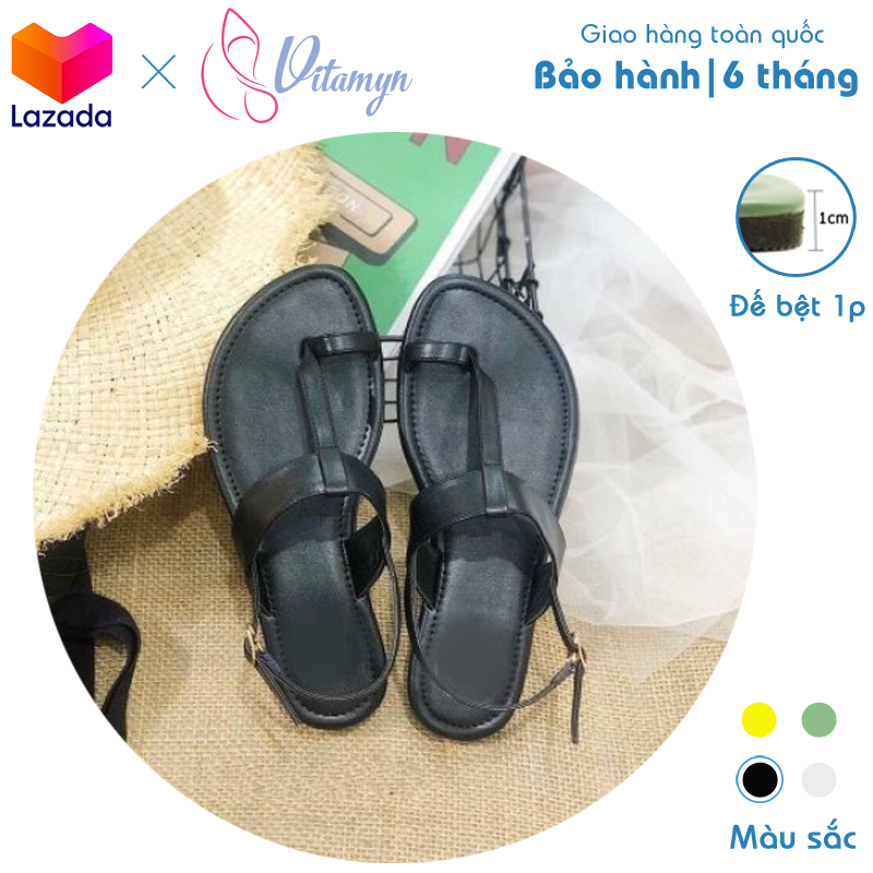 Sandal Đế Bệt Xỏ Ngón Quai Mảnh Năng Động, sandal dạo phố, đi học, đi biển, đi du lịch, đế bằng 1p, móc khóa cài tiện lợi, dây quai thiết kế thời trang