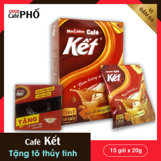 1 Hộp cafe Kết sữa đá 15 gói + Tặng kèm 1 Tô thủy tinh cao cấp