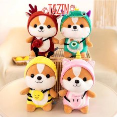 Gấu bông shiba cosplay mềm mịn size nhỏ 25cm, phù hợp làm đồ trang trí hoặc thú nhồi bông để ôm cho trẻ nhỏ