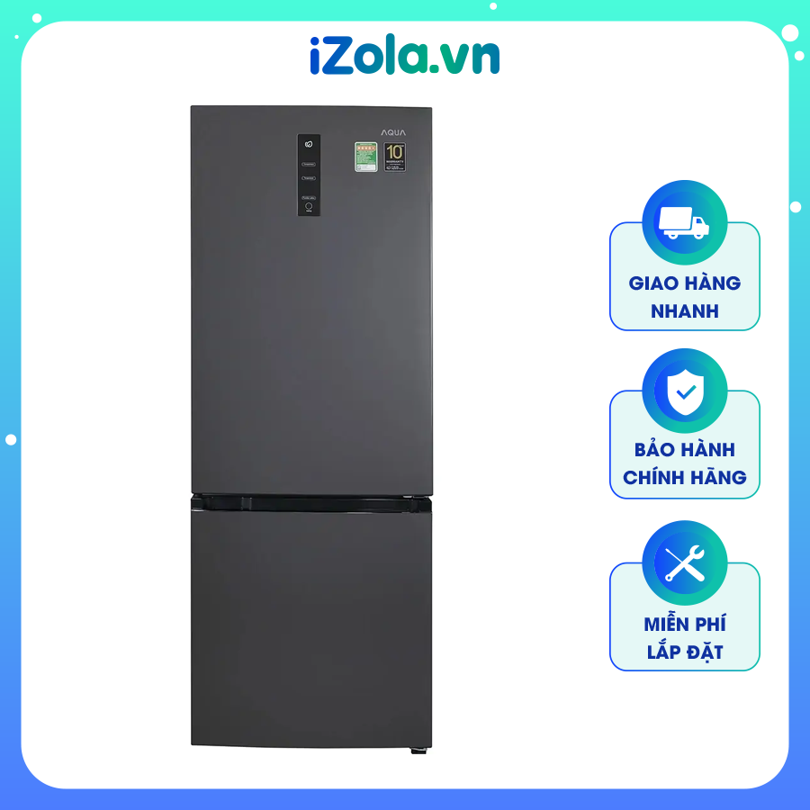 [Giao tại HCM] Tủ Lạnh Aqua Inverter 317 Lít AQR-B339MA(HB) – Bảng điều khiển cảm ứng bên ngoài – Khử mùi diệt khuẩn Deo Fresh – Khay kính chịu lực