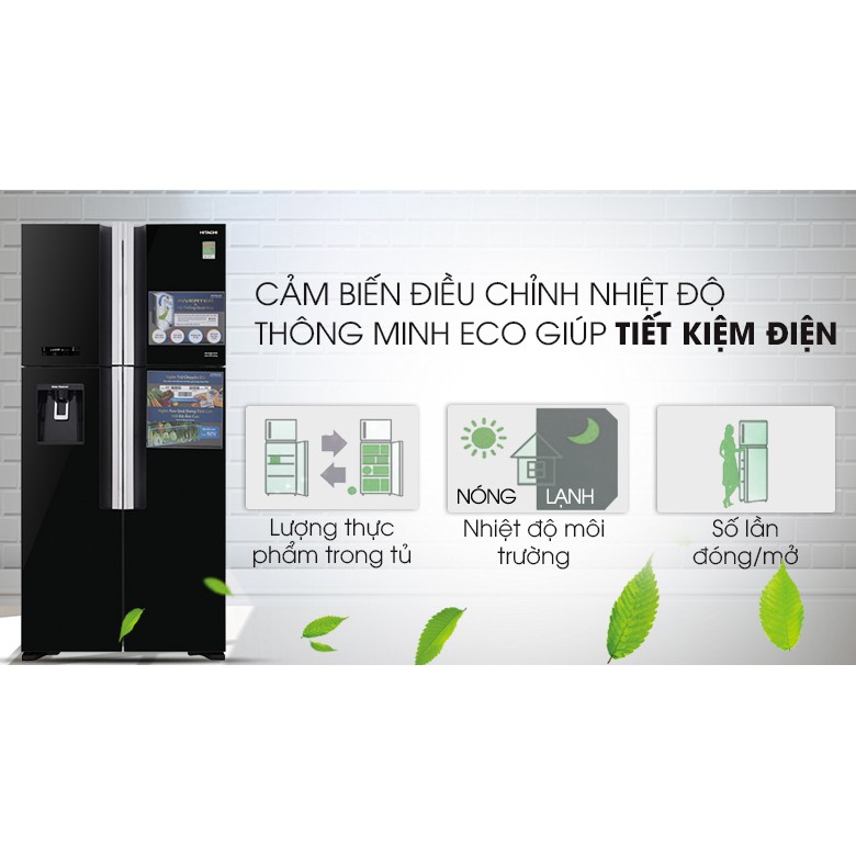 [TRẢ GÓP 0%] Tủ lạnh Hitachi 4 cánh màu đen R-FW690PGV7(GBK) ( Vận chuyển miễn phí khu vực TP Hà...