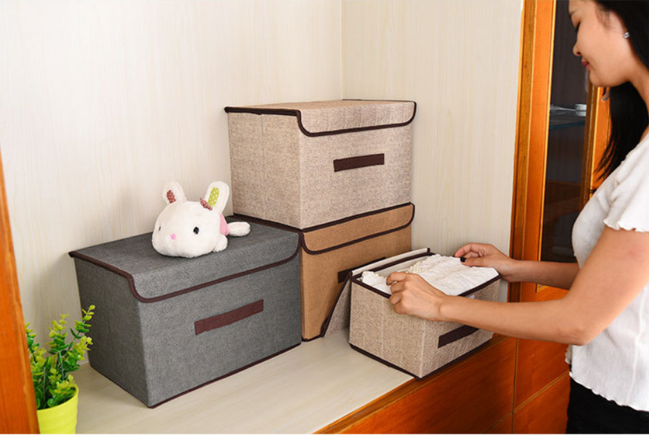 Combo 2 hộp vải đựng đồ -Hộp vải đựng đồ gấp gọn phong cách Nhật Bản - Bộ 2 hộp...