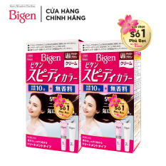 Combo 2 Hộp Thuốc nhuộm dưỡng tóc phủ bạc thảo dược Bigen Nhật Nhập Khẩu 100% Nhật Bản 80mlx2 dạng kem