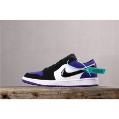 2023 New HOT 【Authentic】 NK* Ar- J0dn- 1 Low WhiteBlack-Court Purple Basketball Shoes {Free Shipping}