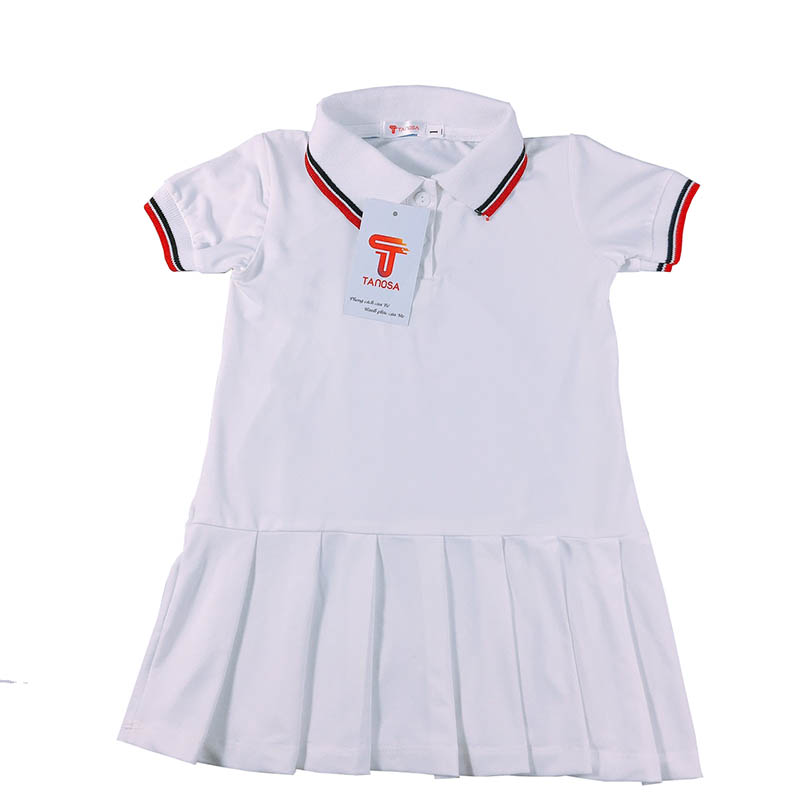 TANOSA KIDS Váy Polo đuôi cá cộc tay cho bé gái, váy thể thao cho bé từ 1-5 tuổi