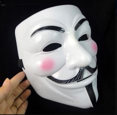 Mặt nạ Hacker mặt nạ Anonymous hóa trang (Trắng)