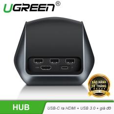 Hub USB-C đa năng mở rộng sang 3 cổng USB 3.0 và cổng HDMI kiêm chức năng giá đỡ, cốc sạc cho điện thoại thông minh UGREEN CM181 50515 – Hãng phân phối chính thức