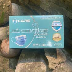 Hộp 50 cái khẩu trang y tế 4 lớp (Màu xanh)