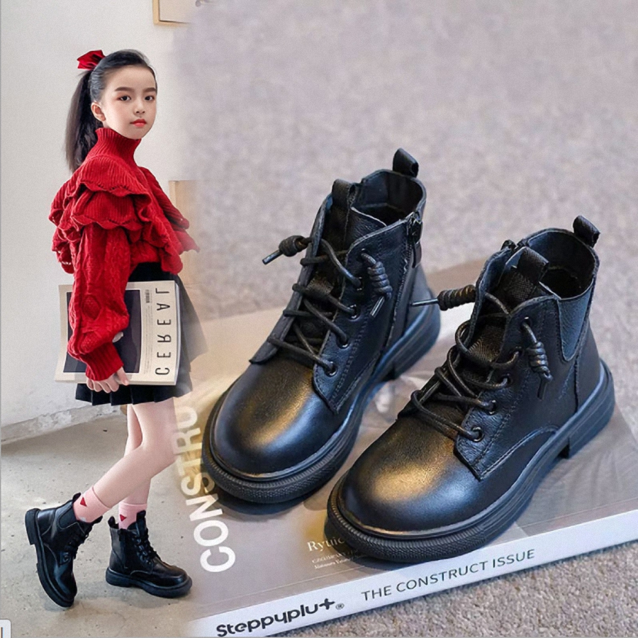Giày Bốt da mềm ( cao cấp ) cho bé gái phong cách hàn quốc (mẫu mới nhất ) -A108