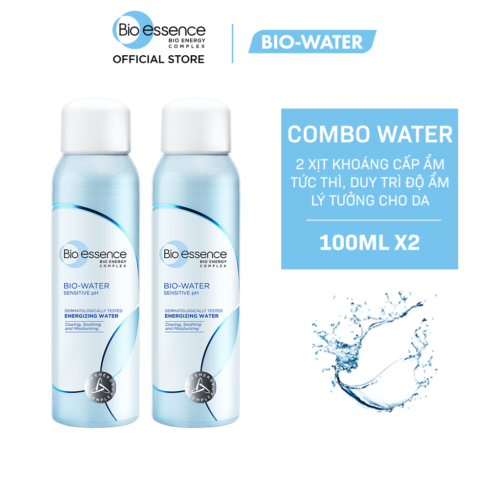 Combo 2 Nước xịt khoáng dưỡng da Bio-Essence Bio-Water Energizing Water 100ml