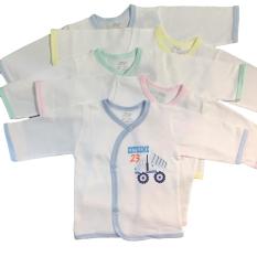 Combo 5 Áo Tay Dài Cài Xéo Màu Trắng JOU (100% Cotton Cao Cấp)