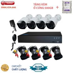 Bộ Kit Camera AHD 2.0Mp Full HD – Trọn Bộ Camera AHD 4 Kênh + Ổ Cứng 500GB – Bảo hành 12 tháng
