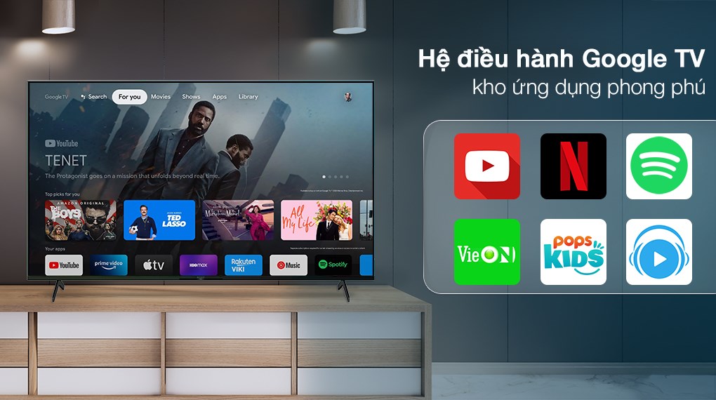 Google Tivi Sony 4K 43 inch KD-43X75K - Miễn phí vận chuyển HCM - Hệ điều hành Google TV Ứng...