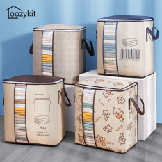 Loozykit Túi Đựng Đồ Gấp Gọn Dung Tích Lớn Cho Quần Áo Chăn Gối Có Khóa Kéo Xếp Chồng Được Thùng Đựng Đồ
