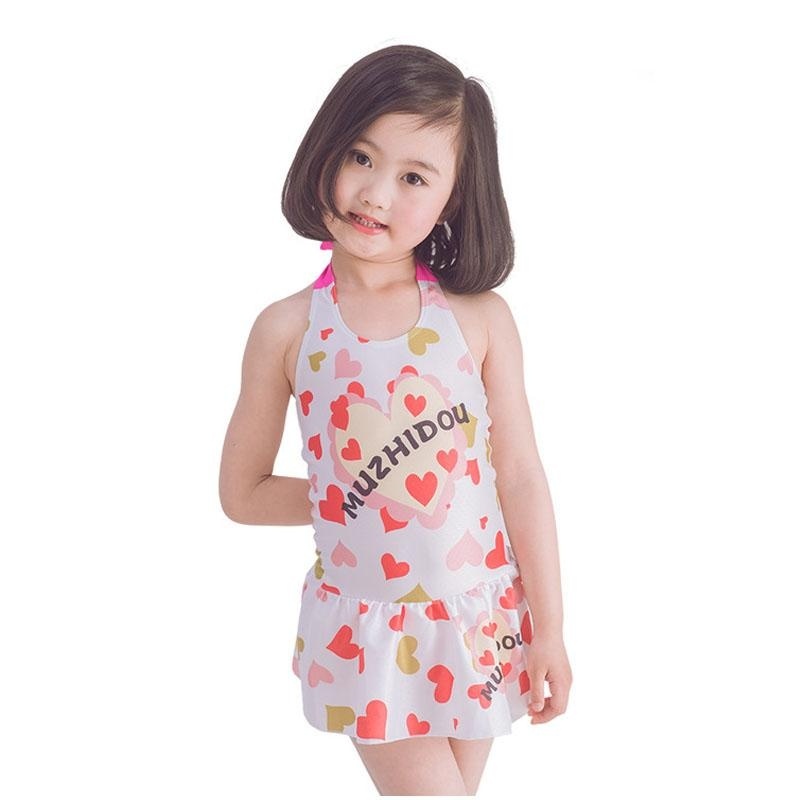 Nơi bán 1-10Y Kids Little Girl One-Piece Swimsuit Swim Set Child Swimwear Bathing Suit Beach Wear (Hat+suit) - white - intl