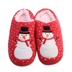 Bảng Giá 2015 Snowman winter Christmas slippers for men and women to home plush velvet slippers pantoufle femme zapatillas casa chaussons – Intl – intl   With Me