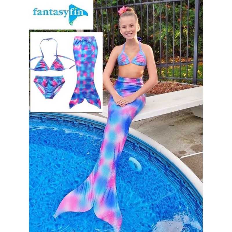 Nơi bán 3 Pieces Set Mermaid 110-140cm Hight Girls' Bikini Swimsuits(Color:Mermaid) - intl