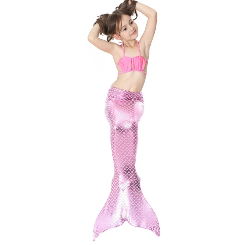 Nơi bán 3pcs Girls Swimwear Mermaid Tail Swiming Costume Monofin Flippers Beach Swimsuit- Pink - intl