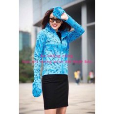 Áo chống nắng hoa nhí thông hơi BW Nhật Bản (Xanh biển)