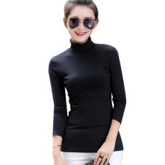 Áo giữ nhiệt cổ 3 phân lót nỉ (Đen)