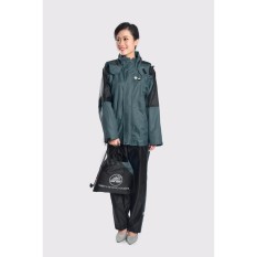 Áo mưa bộ Sơn Thủy chất liệu mới (vải tráng 6 lớp nhựa PU) màu xám K23D