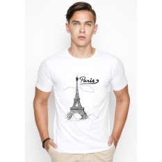 Áo thun nam in hình Paris mây phong cách hàn quốc vải dày mịn AokNAM418