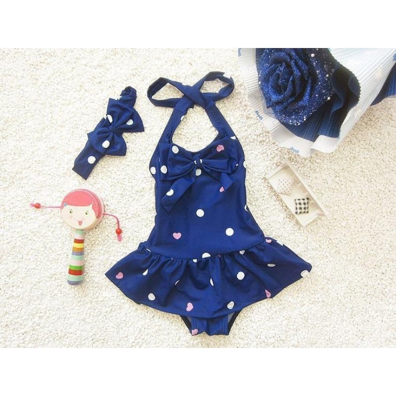 Nơi bán Baby Girl Cute One Piece Skirt Swimsuit Dance Clothes - Blue - intl