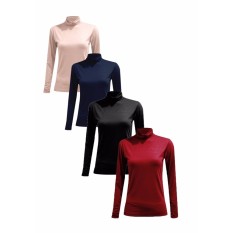 Bộ 2 áo giữ nhiệt cổ lọ nữ Chipxinhxk (đen+kem)