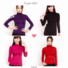 Bộ 2 áo giữ nhiệt lót nỉ trơn màu thời trang (đen+ đỏ đậm)Chipxinhxk