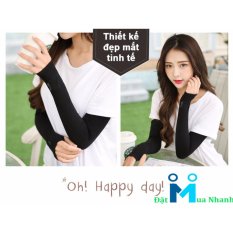 Bộ 2 đôi găng tay chống nắng xỏ ngón thời trang (Đen)