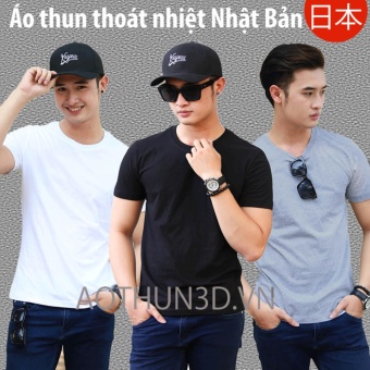 Bộ 3 áo Thun Nam Trơn, áo Phông Nam Thoát Nhiệt Nhật Bản (Đen, Trắng, Xám Tiêu) May 2018 - 2 Bộ 3 áo thun nam trơn, áo phông nam Thoát Nhiệt Nhật Bản (Đen, Trắng, Xám tiêu) - 2