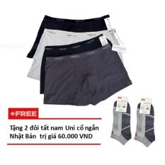 Bộ 4 Quần Lót Đùi Nhật Cho Nam + Tặng 2 đôi tất nam Uni cổ ngắn Nhật Bản trị giá 60.000 VND Thành Công Shop.