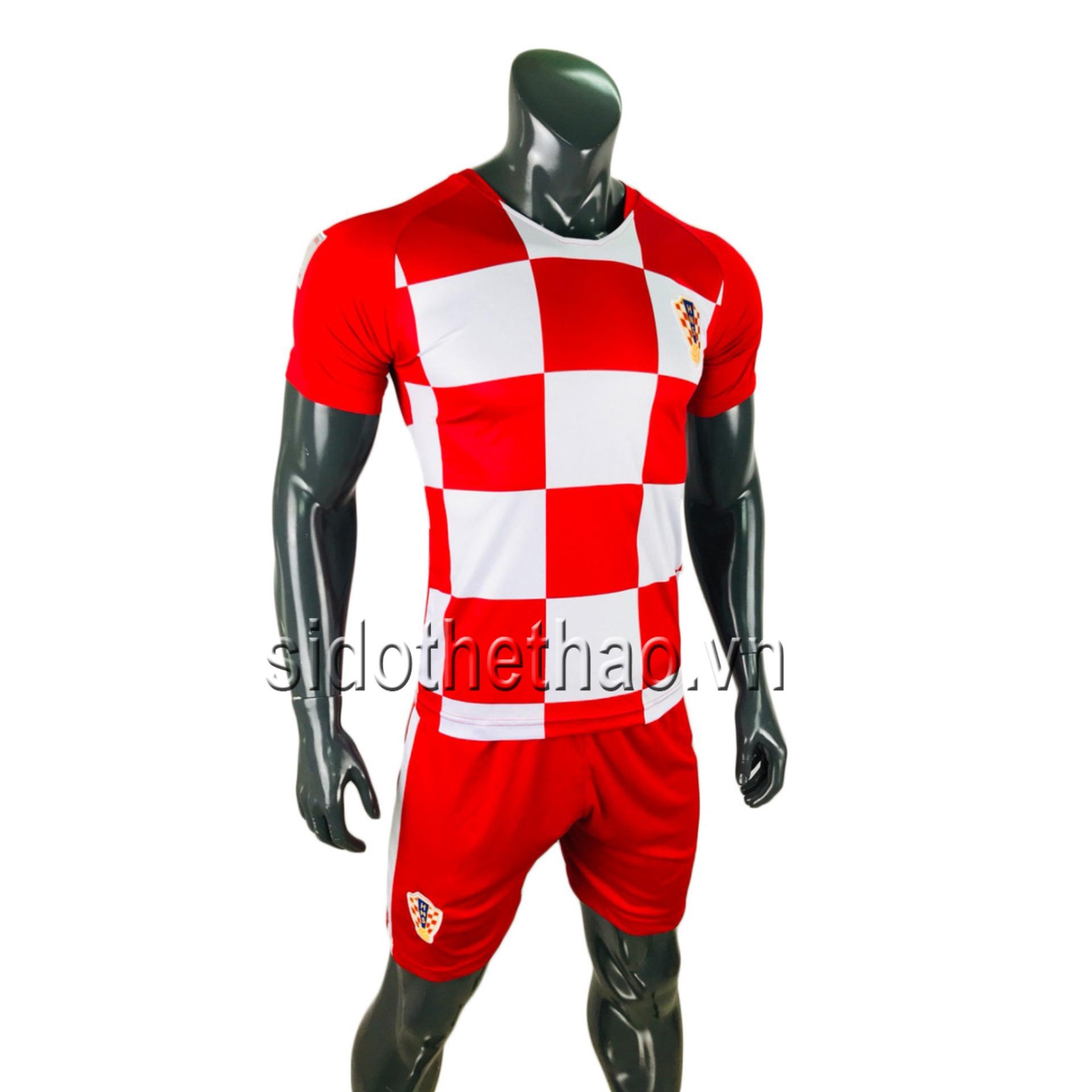 Bộ đồ quần áo đá banh - bóng đội tuyển Croatia Trắng đỏ Wolrd cup 2018