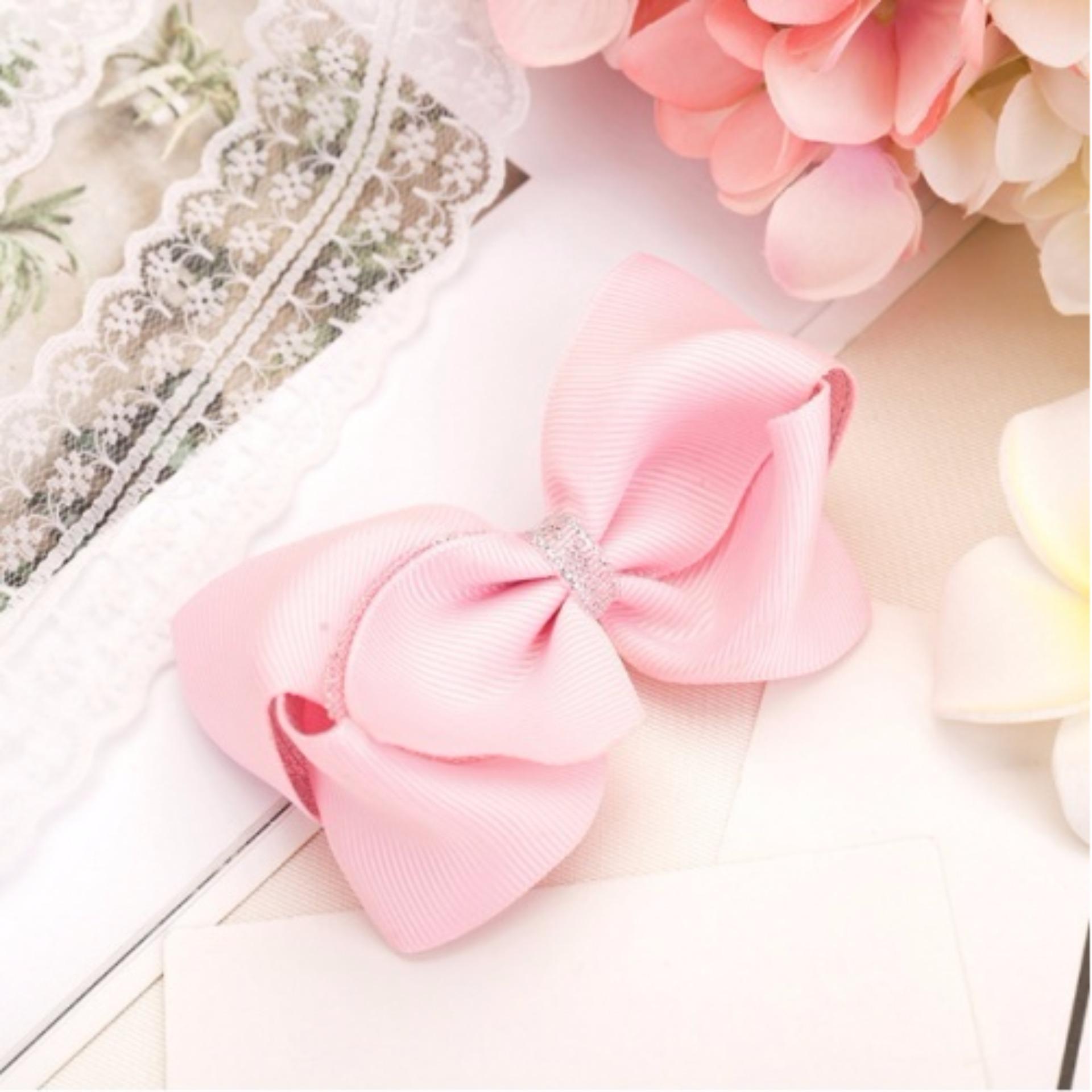 Bộ hộp quà kèm 10 kẹp tóc cho bé gái - màu hồng